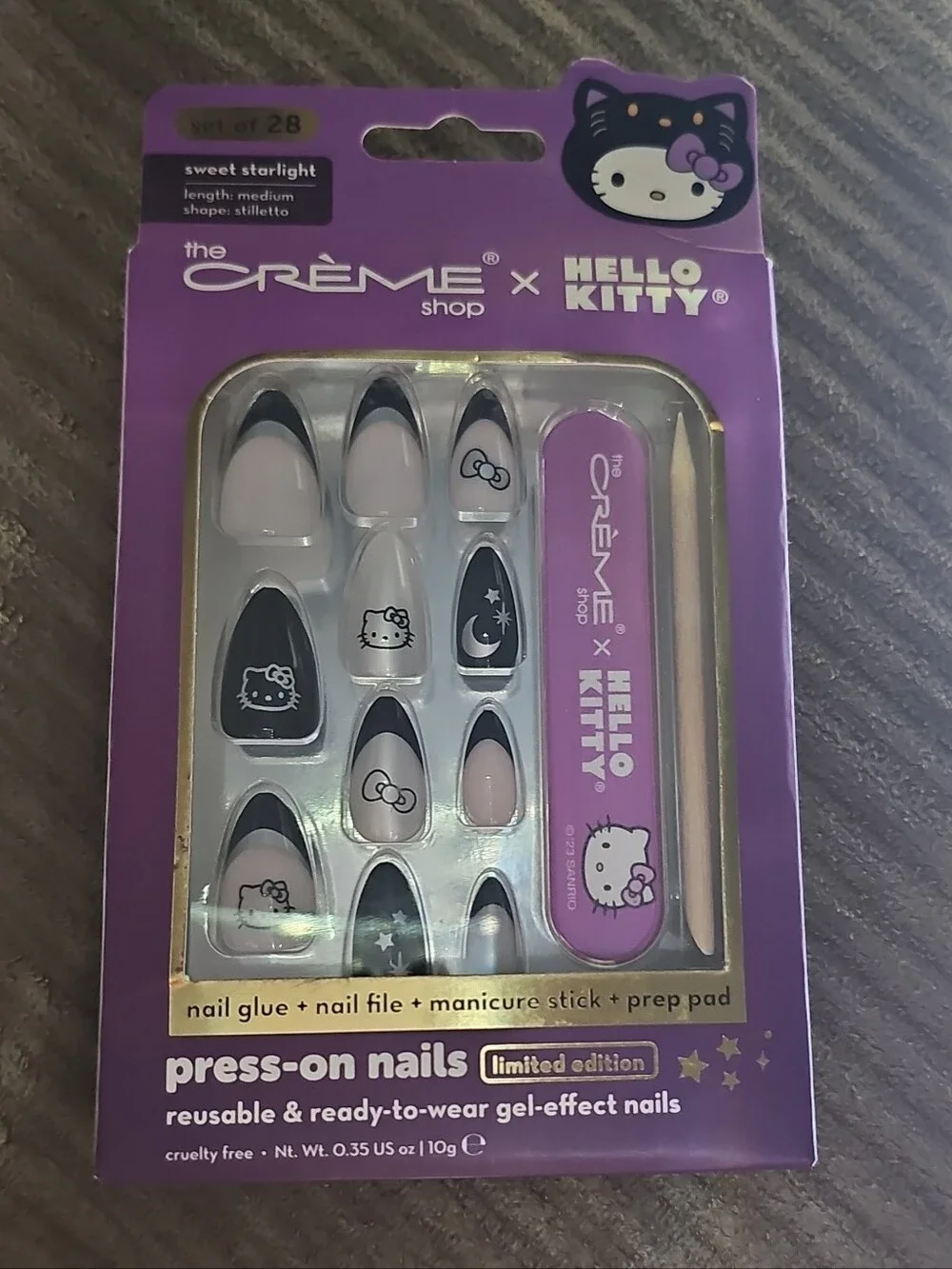 Hello Kitty Purple & Black Press-On Nails by The Crème Shop